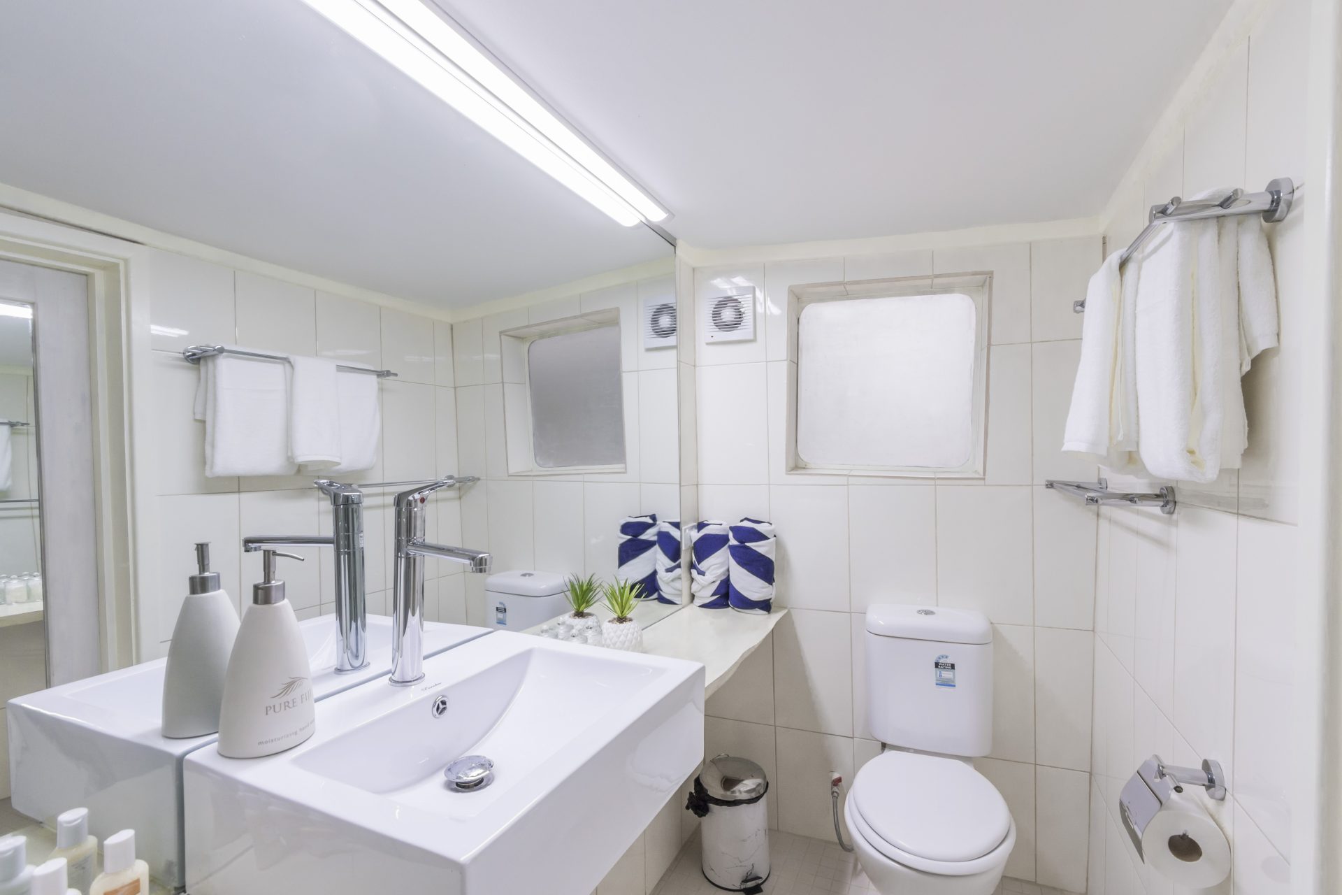 interior view of cruise ship bathroom