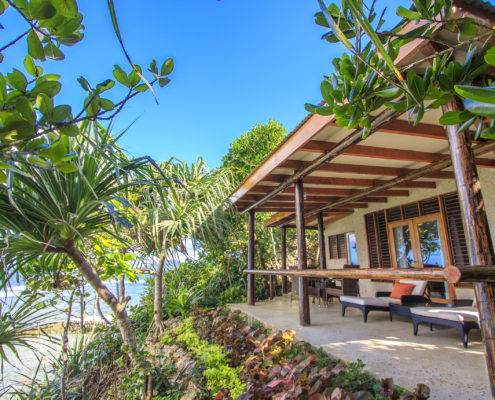 patio of luxury fiji villa overlooking ocean